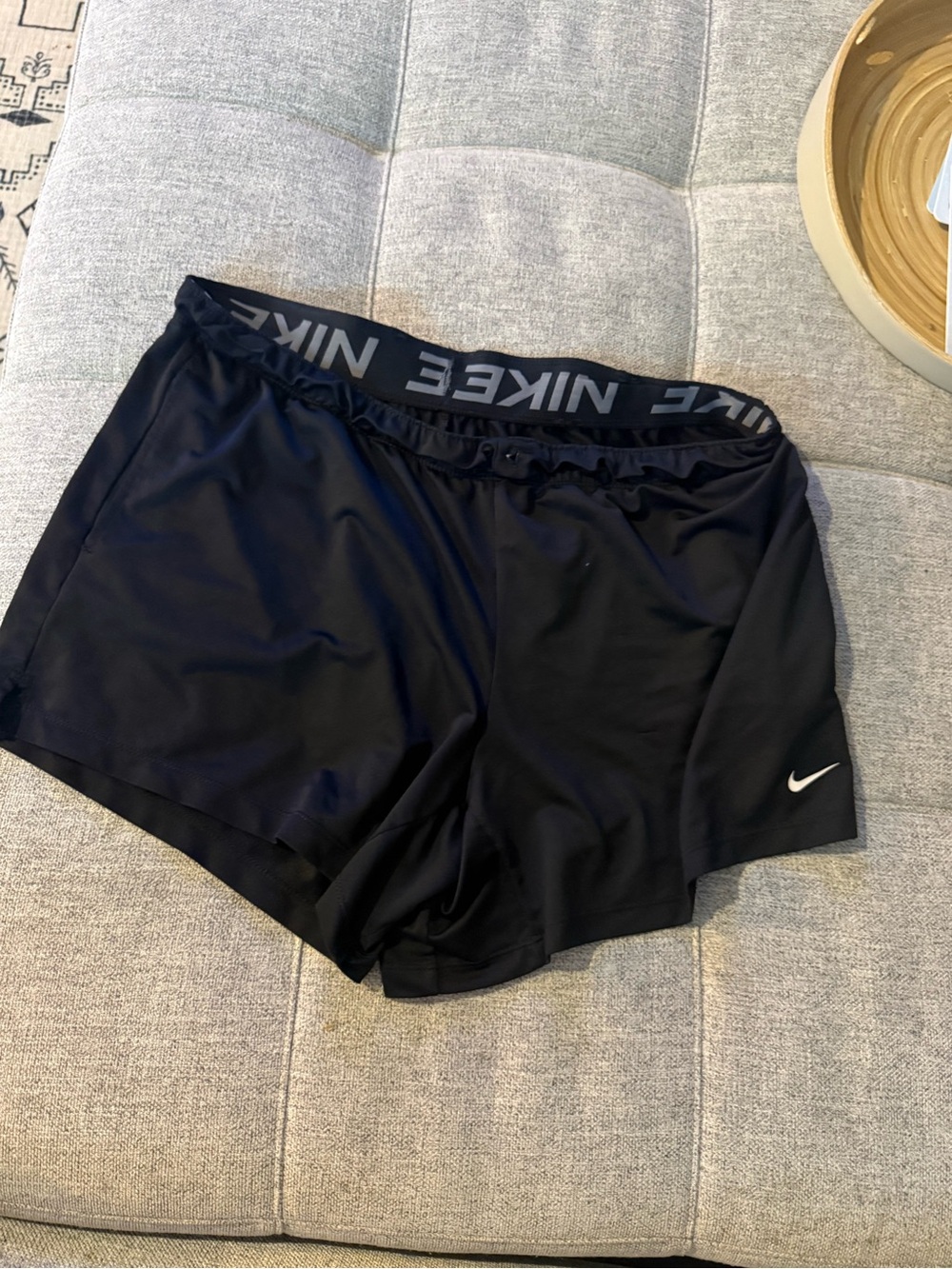 Nike Black Women's Performance Running Shorts with Elastic Logo Waistband
